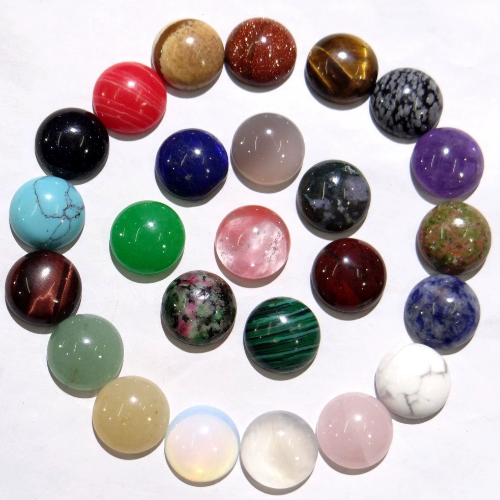 12 мм круглое кольцо лицо натуральный кристалл агат полукруглая нашивка геометрические DIY ювелирные изделия инкрустированные аксессуары из голого камня