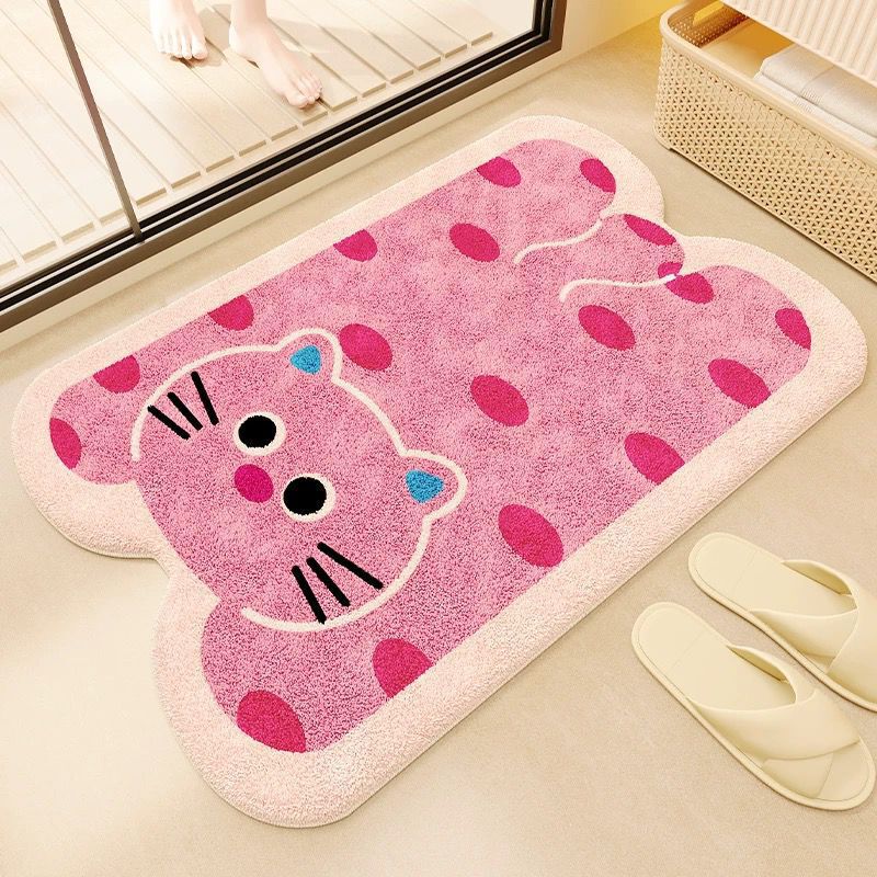 Thick Plush Absorbent Bathroom Floor Mat Imitation Cashmere Carpet Bathroom Toilet Non-Slip Mat Toilet Door Mat
