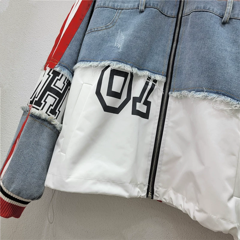 Осеняя модная джинсовая куртка в oversize