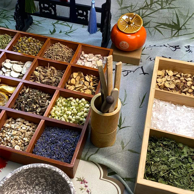 端午節漢方薬箱自家製よもぎサシェ詰めスパイス DIY 材料パッケージ竹木箱器具結婚式イベント|undefined