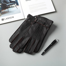真皮男款手套秋冬仿鹿羊毛绒里保暖开车骑行复古耐磨工厂一件代发