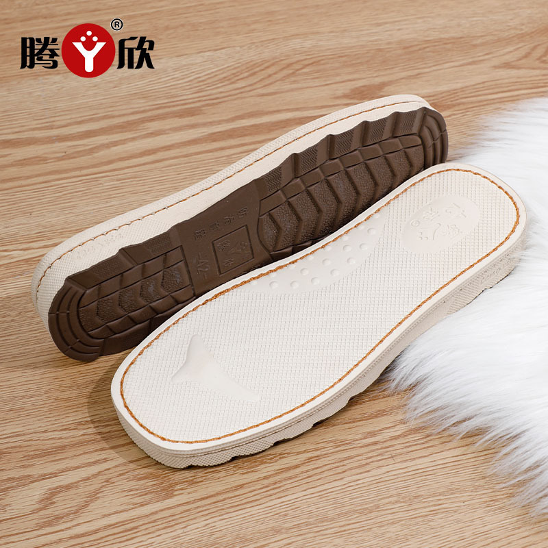 Tengxin 1806 New Style Heated Shoe Soles, Handmade Woolen Knitted Cotton Shoe Slippers, Non-Slip, Wear-Resistant, Soft Soles