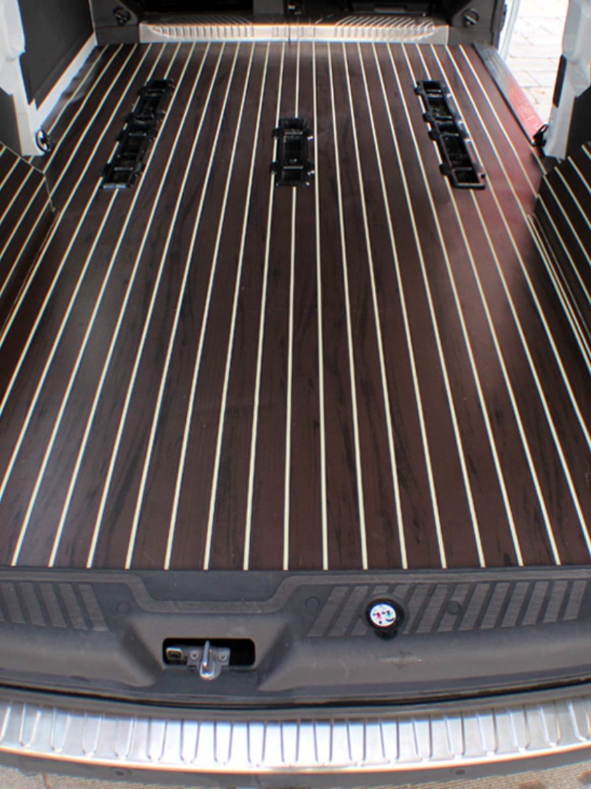 Dark brown white striped floor 2m x 0.5m long