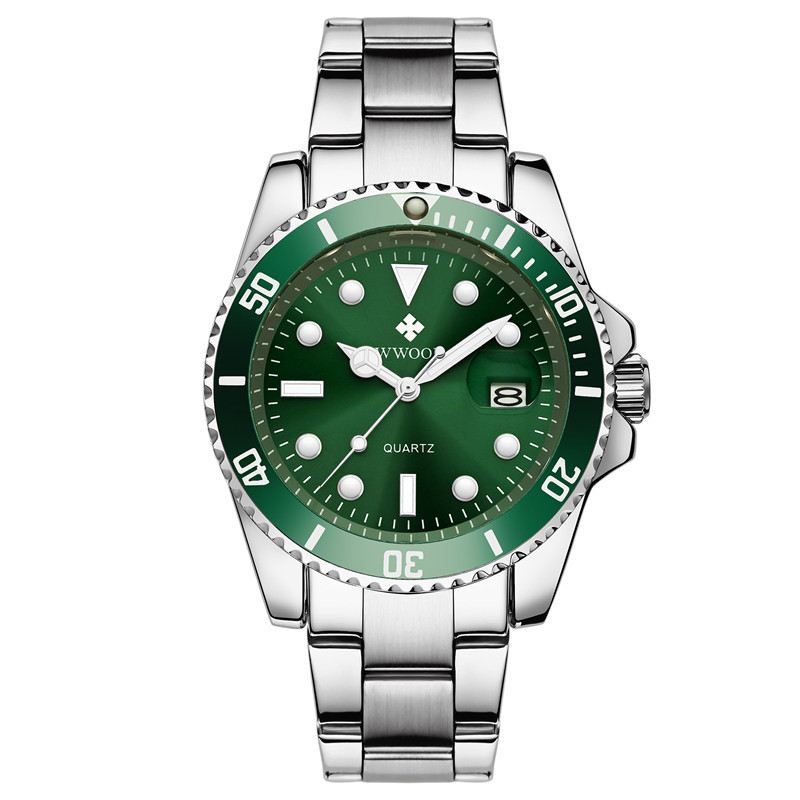Wwoor/Hold amor 8878 nuevo simple elegante movimiento de cuarzo moda Correa acero reloj calendario los hombres