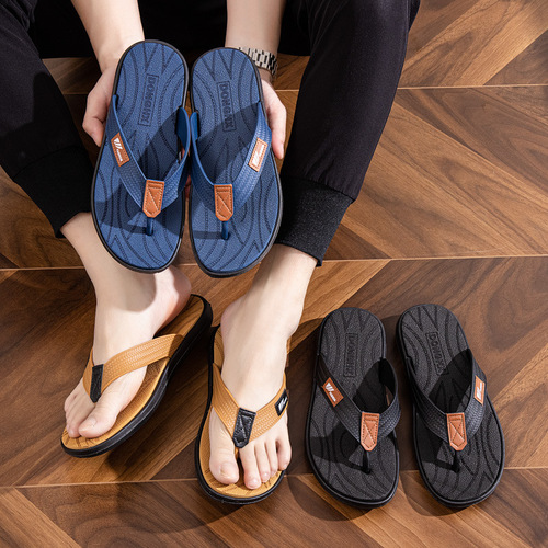 Men's Outdoor Slippers Ins Summer Men's Anti-Slip and Odor-Resistant Sports Flip-Flops Vietnam Beach Internet Celebrity Man's Flip-Flops 
