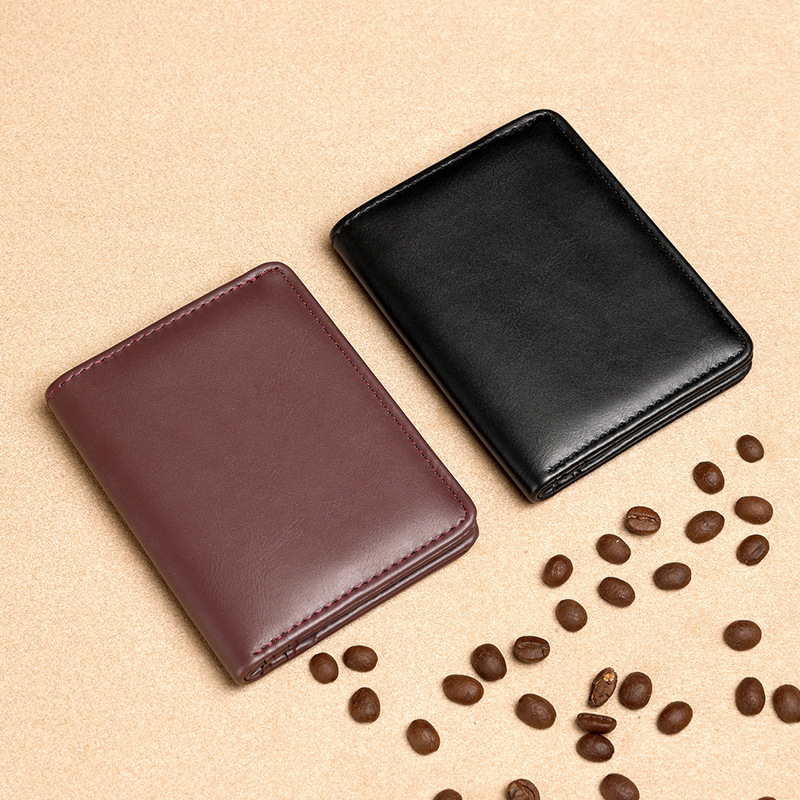 Men's Wallet 2024 New Leather Texted Short Wallet Driving ID Card Bag Men's Wallet Wallet