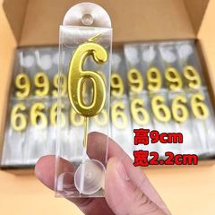 金色の数字キャンドル0～9 誕生日 祝福 プロポーズ 告白 一歳ケーキパーティー 金箔発光