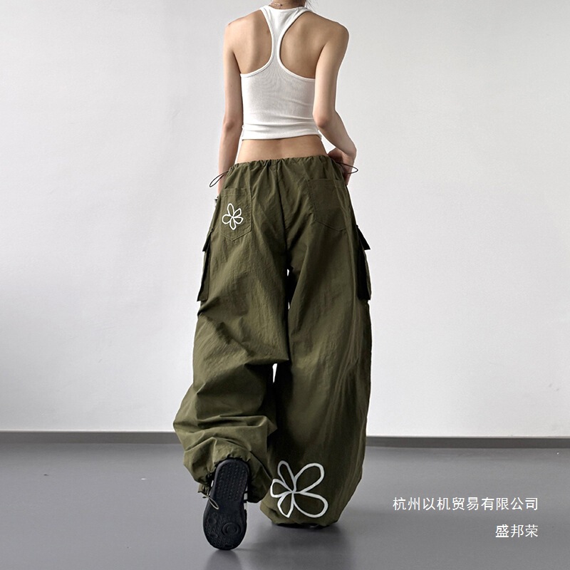 Factory Direct Sale 2025 Summer New Super Popular American-Style Work Pants for Women, Cool and Stylish Printed Casual Loose Wide-Leg Straight Pants Factory Direct Sale 2025 Summer New Super Popular American-Style Work Pants for Women, Cool and Stylish Printed Casual Loose Wide-Leg Straight Pants