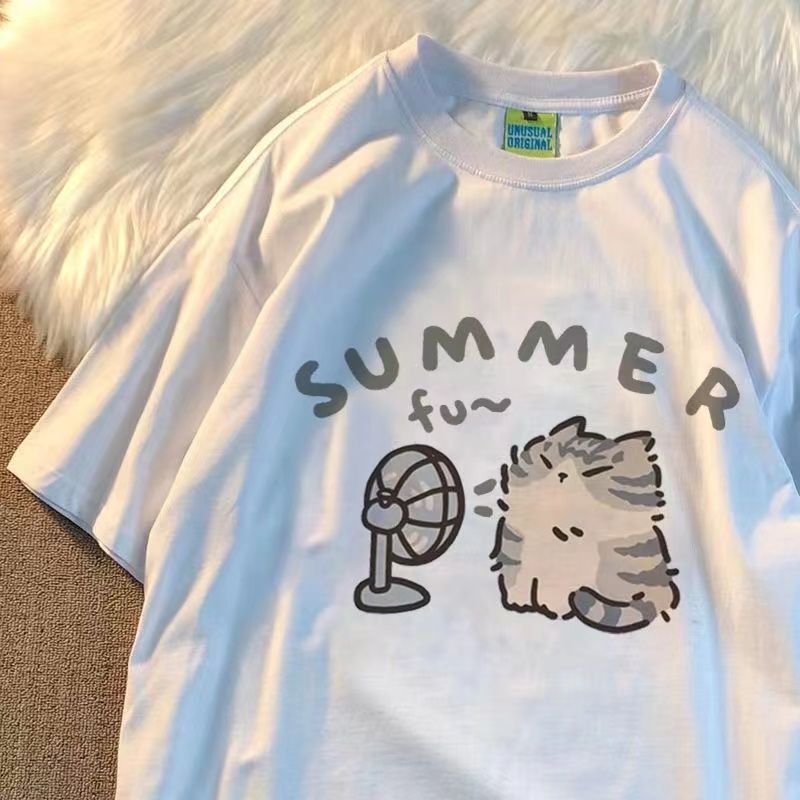 子供服綿100%半袖Tシャツレディース夏新作プリントルーズ半袖トップアメリカン中大型子供用Tシャツ|undefined