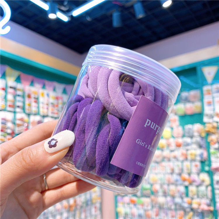 キャンディーカラー50個入り缶入りヘアゴム、タオルリング、スイートカラーリング、ヘアゴム、高級感、ハイポニーテール|undefined