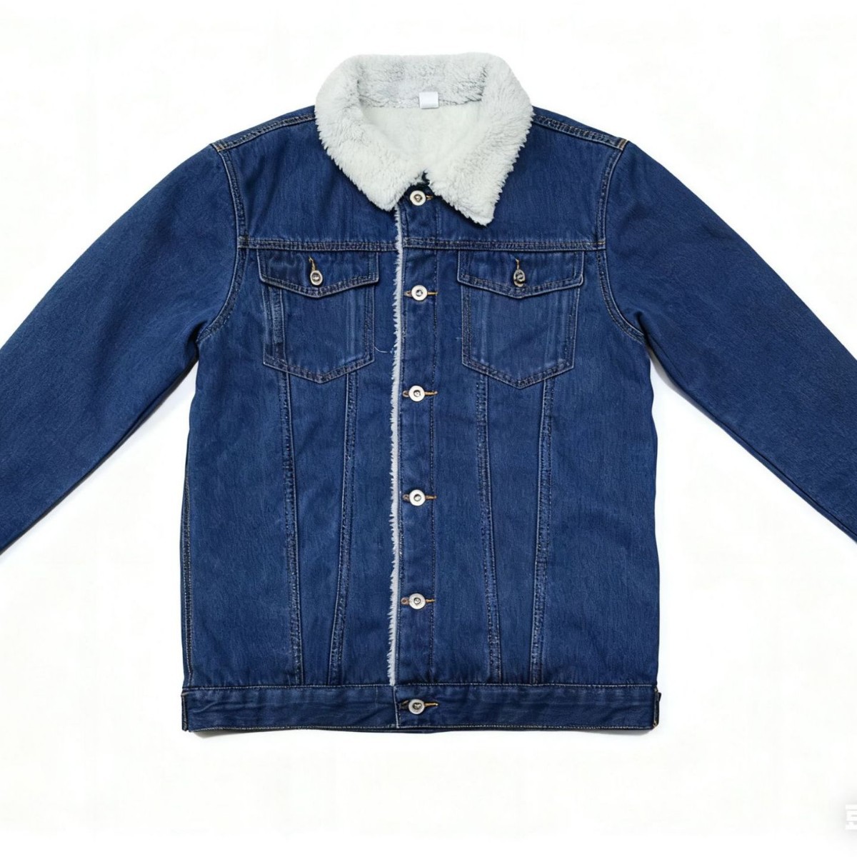 冬のシックなイミテーションラムウールデニムフリースジャケット メンズ 韓国風 トレンド スリムフィット 多用途 イケメンジャケット アウター トレンド