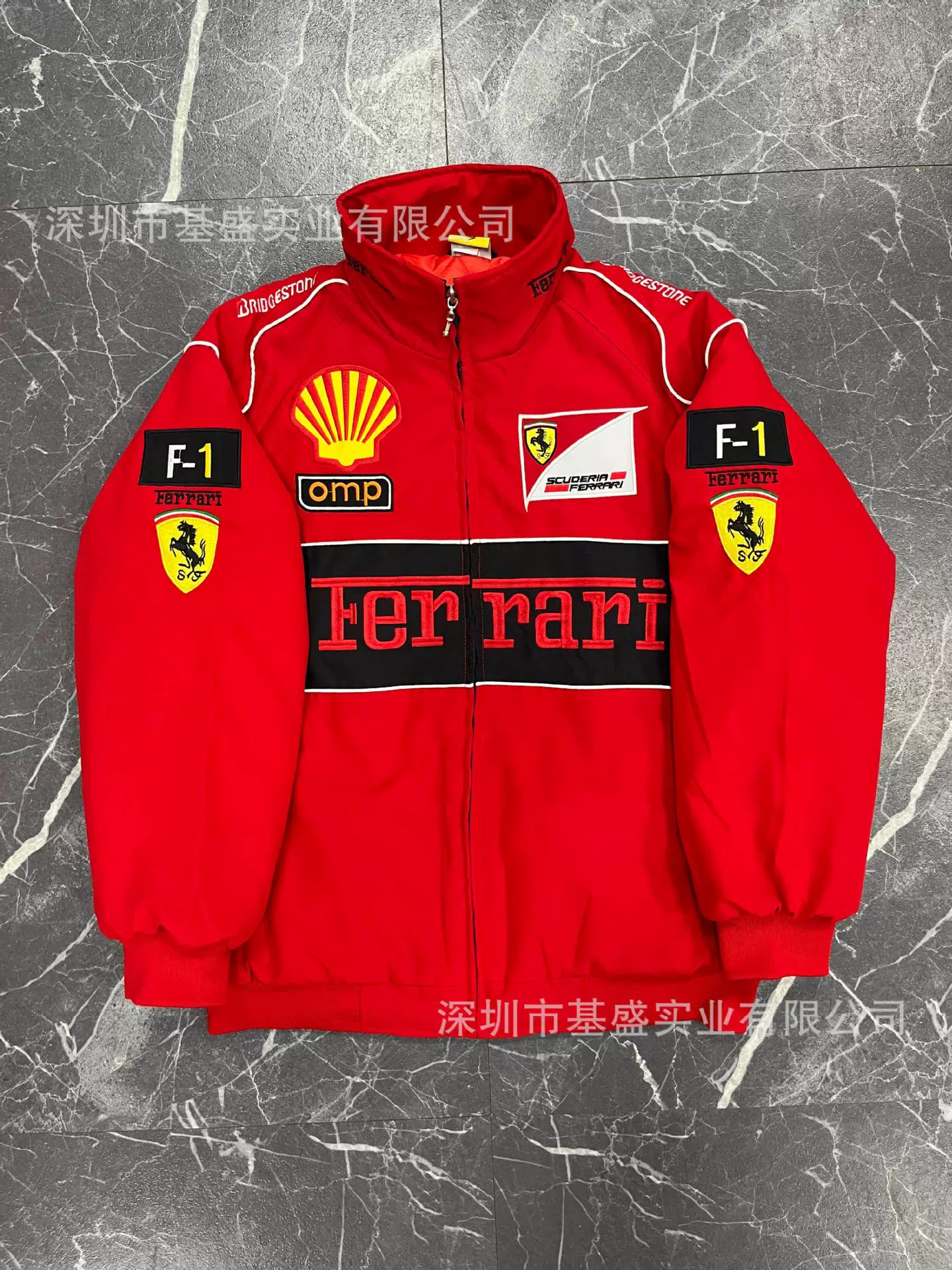 Racing Winter Down Jacket, Custom Embroidered Jacket, Insulated Jersey, Multiple Sizes