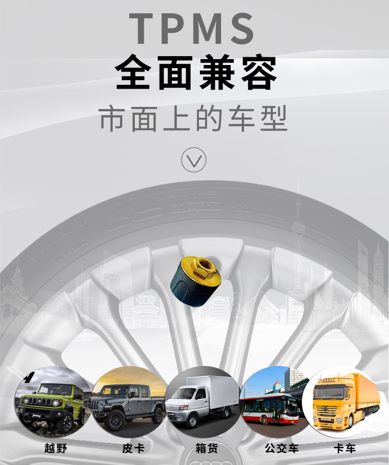 Truck dedicated 12-wheel solar external tire pressure monitoring system trailer truck tire pressure gauge detector high precision