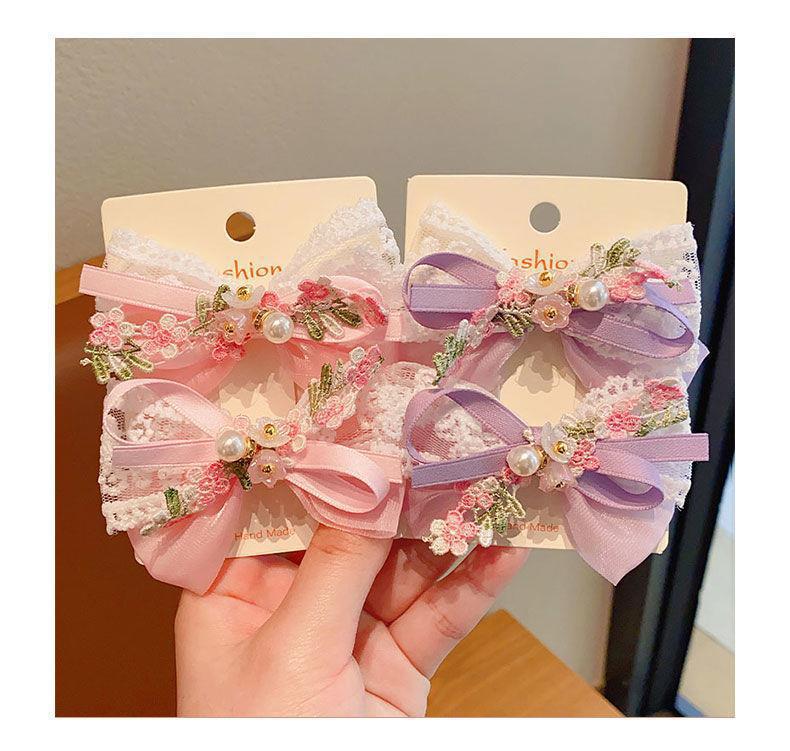 Cute, Sweet Style Cute Sweet Kid'S Women's Knot Flower Butterfly Pearl Hair Clip