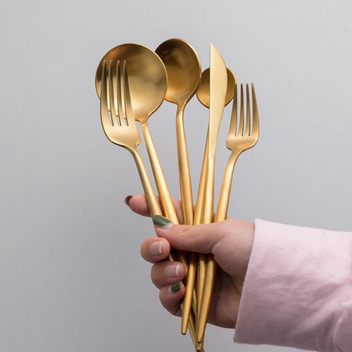Cross-border 304 stainless steel steak knife, fork and spoon set hotel western food tableware dessert spoon fork Portuguese coffee spoon