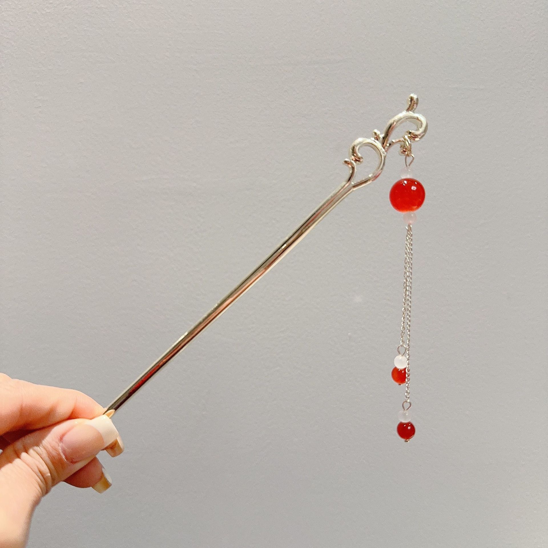 New year hairpin new Chinese style updo simple factory tassel chopsticks national fashion retro headdress festive Fu hair accessories