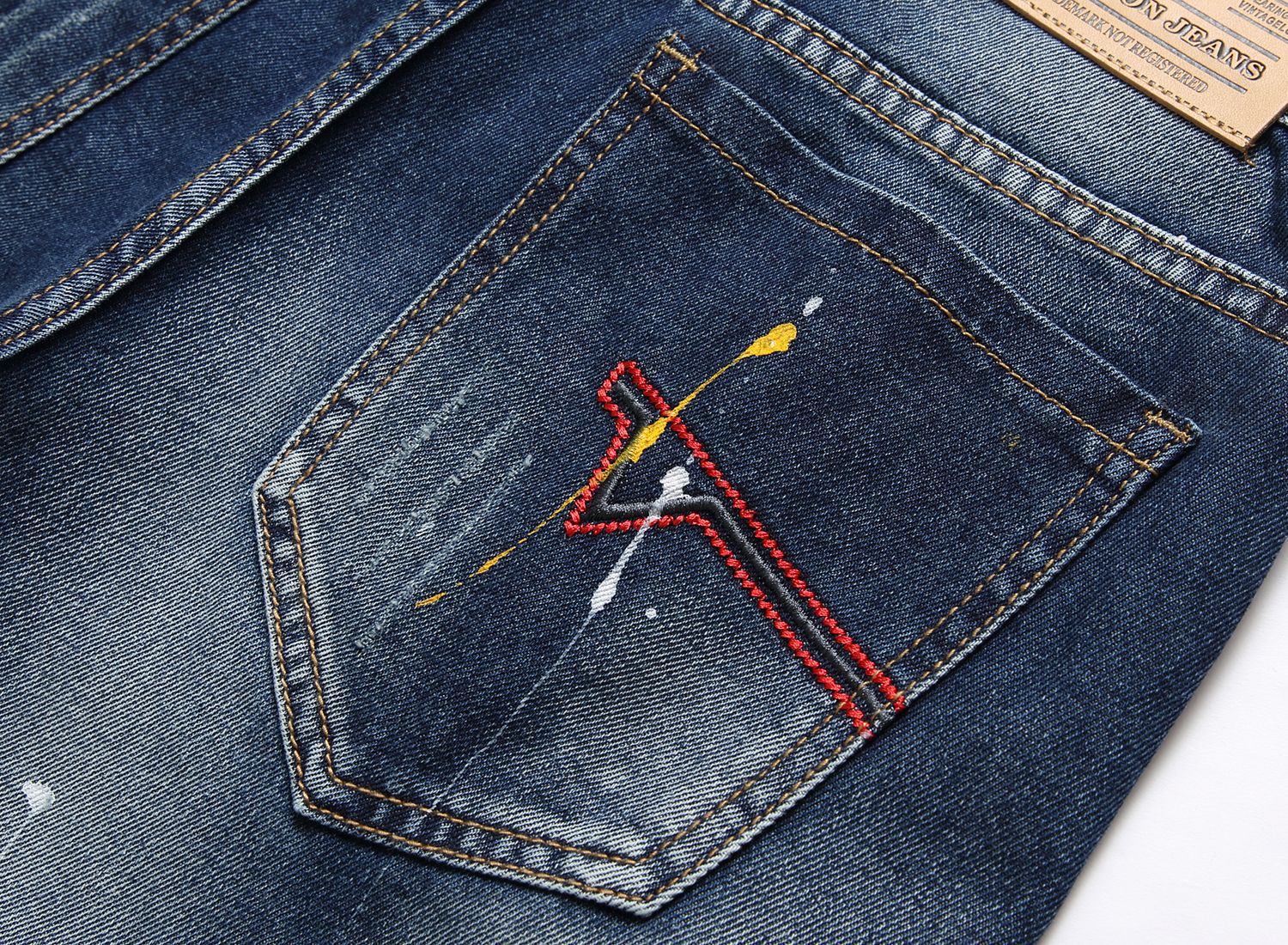 Men's Knee Rip Distressed Denim Shorts With Irregular Bleach Spots, Vintage Blue Washed Casual Summer Shorts For Jeans Lovers_viptrois.com