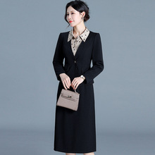 2025年秋季新款大码波点两件套连衣裙女气质修身拼接中年妈妈裙子