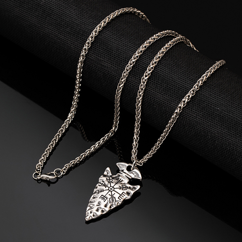 Cross-Border European And American Style Hot Selling Viking Nordic Triangle Compass Titanium Steel Chain Men's Trendy_voghion.com