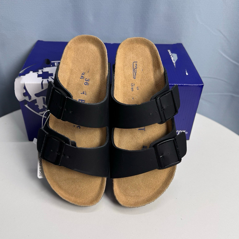2026 Fashion Trendy Birkenstock-Style Sandals, Genuine Leather, Soft Leather, Arch Support, Retro Cork Sole, Midsole Sandals, Flat Sole