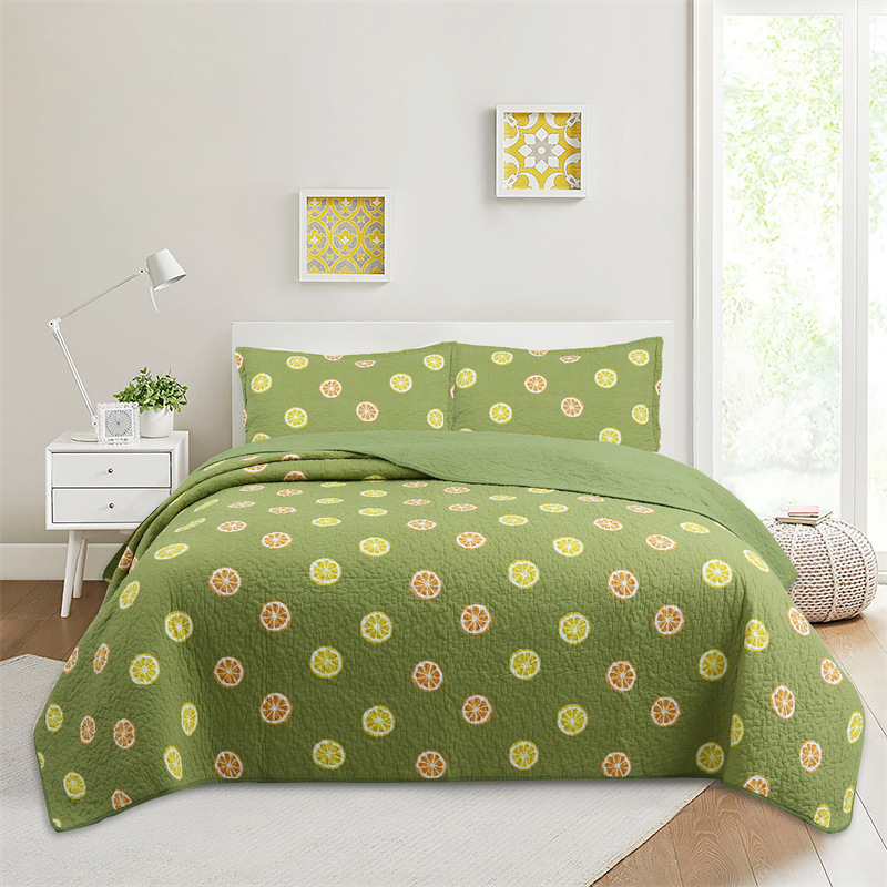Quilted Bedding Set - Pure Cotton Embroidered Summer Quilt_voghion.com