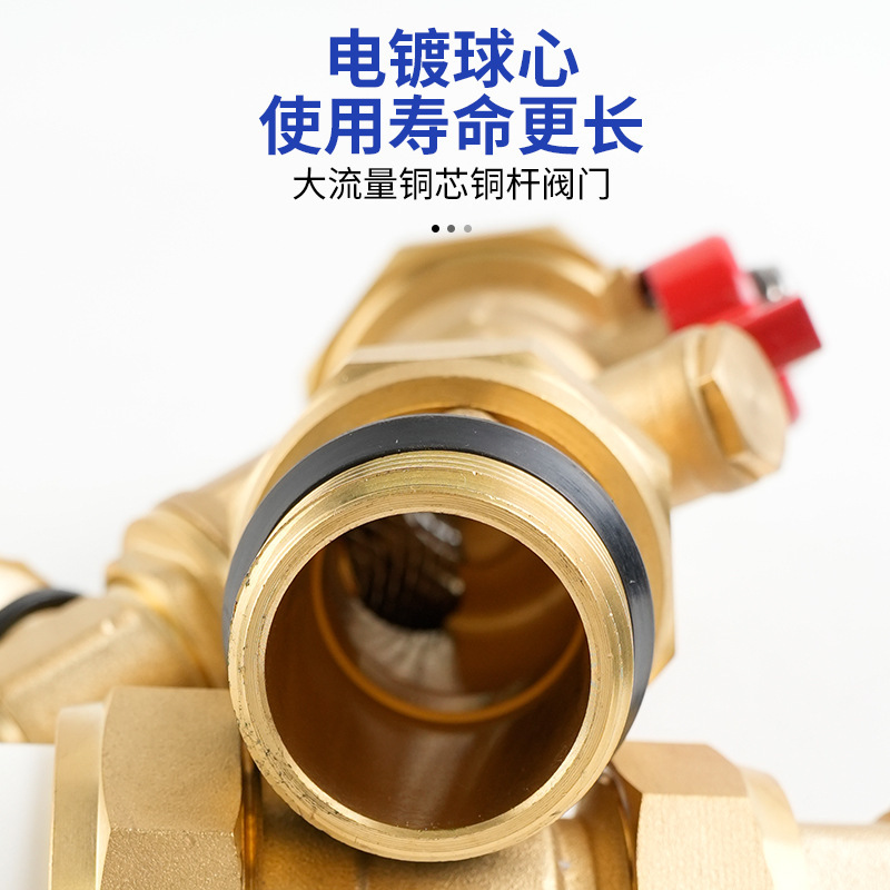 床暖分集水器カバーバルブPPR活接給水弁アルミプラスチック内糸黄銅直式濾過弁が汚染されています。|undefined