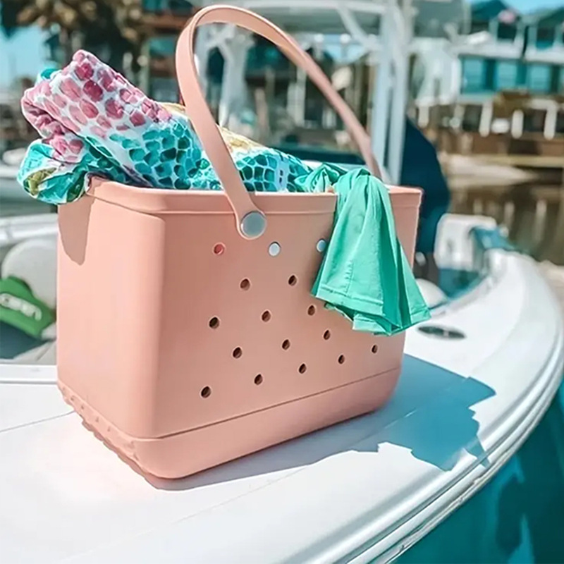 Popular Eva Beach Bag Rubber Tote Bag Waterproof Hollow Hole Bag Beach Basket Eva Hole Beach Bag