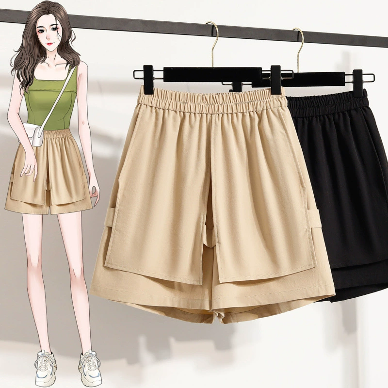 Кюлоты длиной четверть с высокой талией, утягивающие широкие шорты, женские летние тонкие повседневные брюки для рабочей одежды.