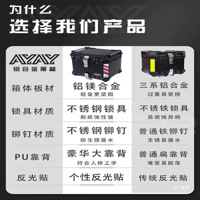 Motorcycle trunk, Ayay Aluminum Alloy Tail