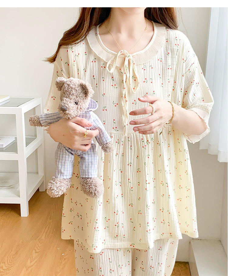 Pijama de maternity tono coral para uso diario