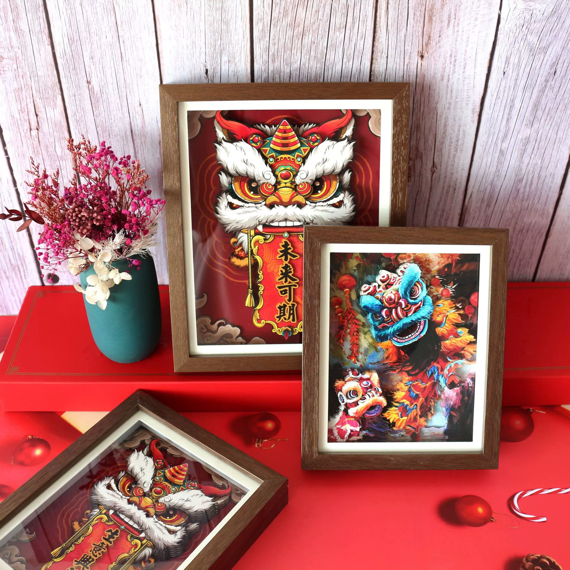 Танец льва, открытие бизнеса, процветание, рабочий стол, 3D фоторамка, подарочное украшение, китайский стиль, ручная работа, культурное наследие, вырезка из бумаги