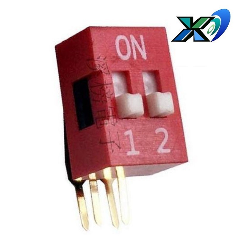 卧式2位拨动开关  小型二位拨动开关2位 小型拨码开关2位侧拨红色