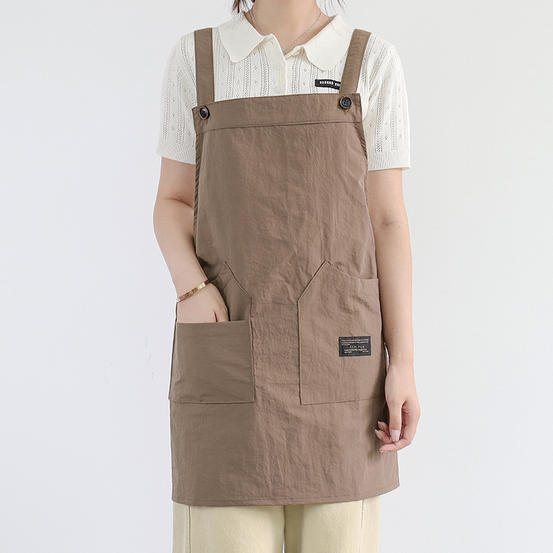 Nuevo delantal de terciopelo de torre transfronterizo logo personalizado ropa de trabajo de camarero transpirable de secado rápido H correa delantal impermeable