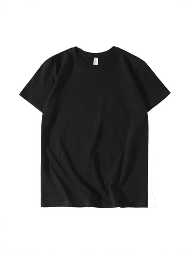 Customize 180g pure cotton crew neck short sleeve T-shirts for men and women with solid color and shoulder print cultural shirts as class uniforms.