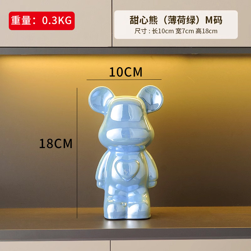 卸売セラミック暴力的なクマの装飾品、貯金箱、リビングルームの軽奢で高級な新築祝いの装飾、ワインキャビネットの装飾品|undefined