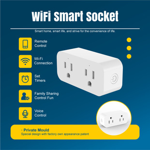 Factory in stock Graffiti Smart Home US Gauge Graffiti wifi Timing 15A Remote Control Dual Socket Plug