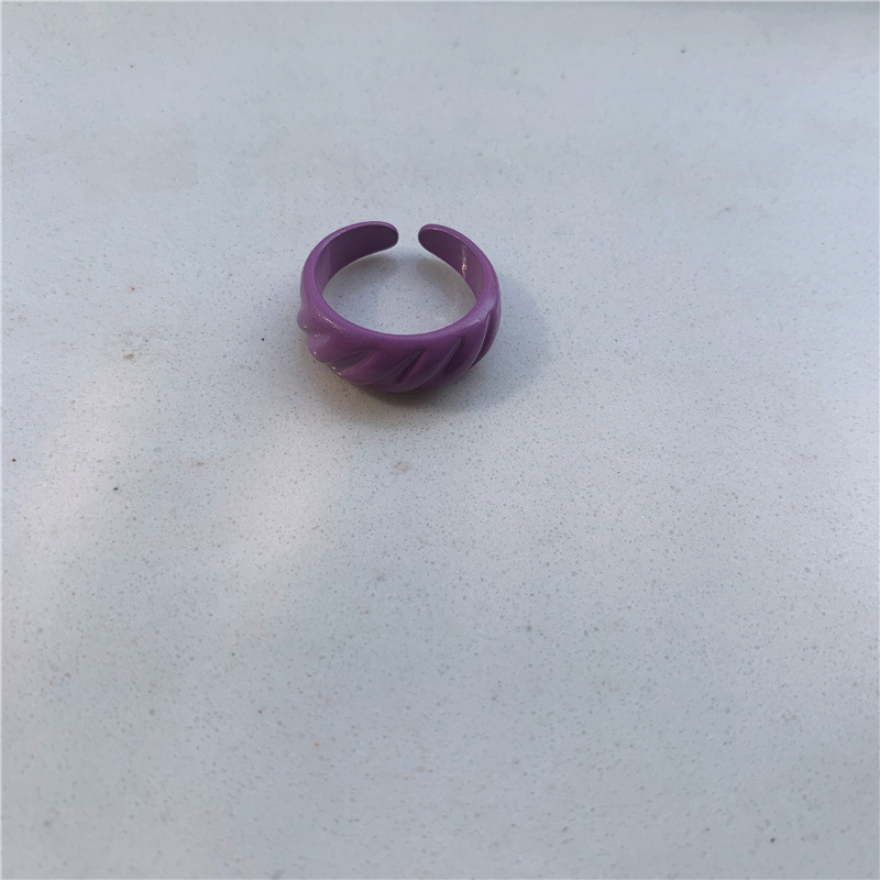 Wholesale Jewelry Candy Color Spell Diagonal Stripe Open Ring Nihaojewelry display picture 1