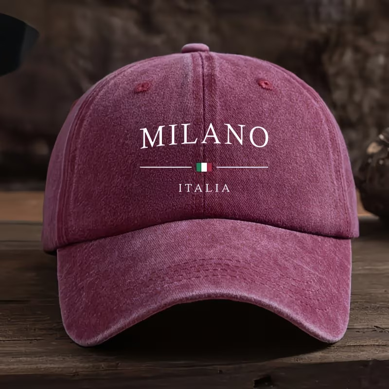 Herren Baseball Cap Im Retro Look Mit Italienischer Flagge_voghion.com