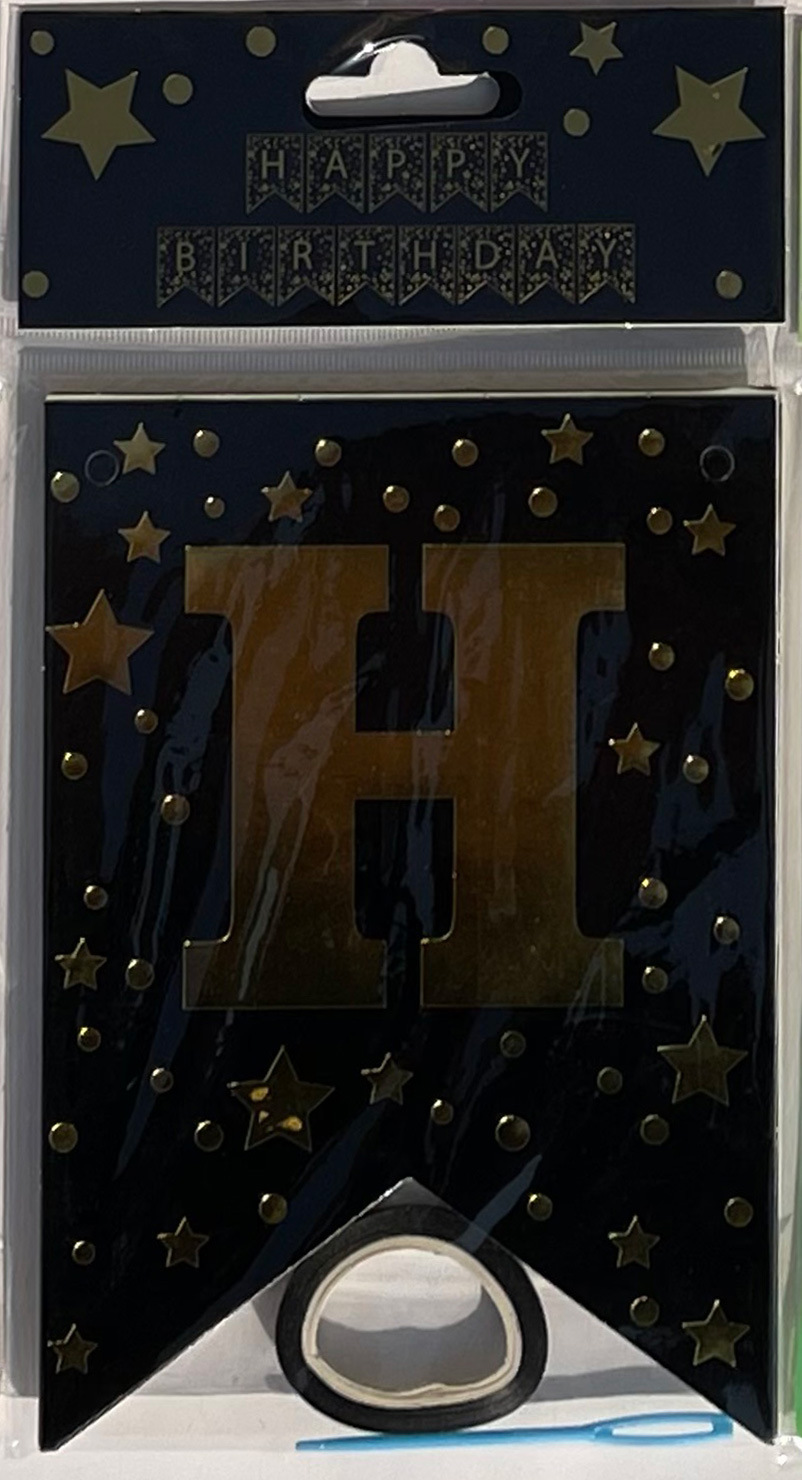 HAPPY BIRTHDAY fiesta de cumpleaños en inglés diseño diagonal de bandera de cola de mermaid letras banderas de color