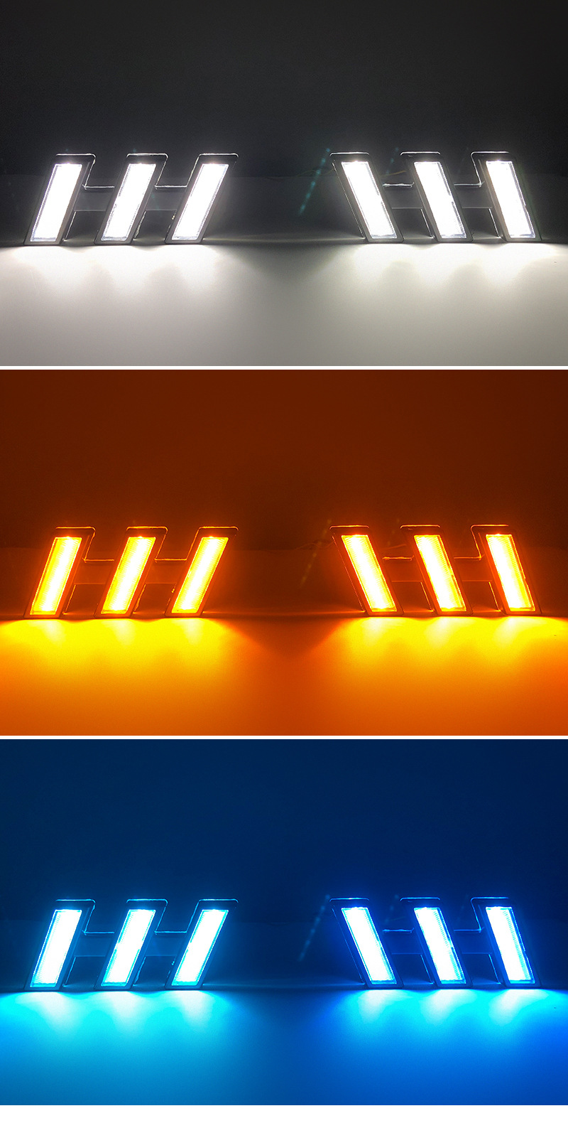 Suitable for universal car daytime running lights, Mustang-style styling lights, LED daytime running lights with flowing turn signals