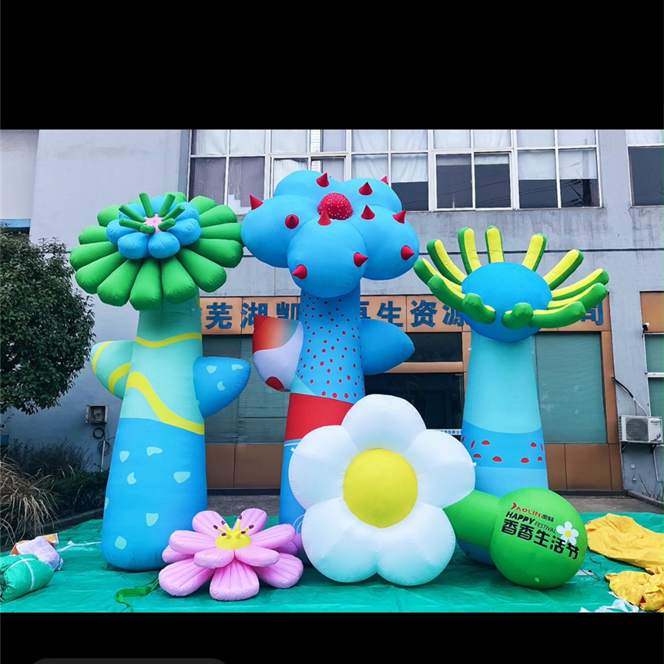 充气巨型奇异花朵景区春季悬挂花卉花丛植物气模充气卡通仿真花
