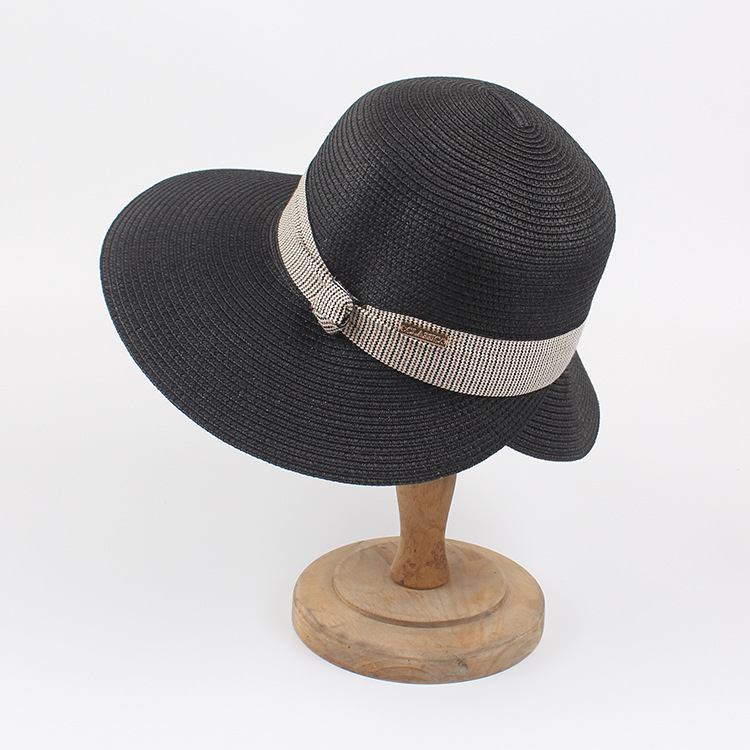 2022 New Summer Fashion Seaside Big Brim Back Slit Casual Sun Straw Hat Female display picture 5