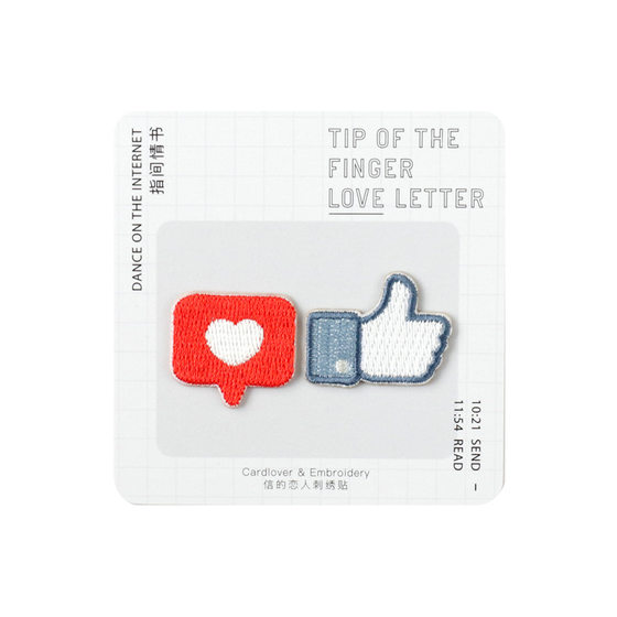 Fingertip Love Letter Embroidery Sticker Children's Clothes Ripped Patch T-shirt DIY Self-adhesive Cloth Sticker iPad Case Mobile Phone Sticker