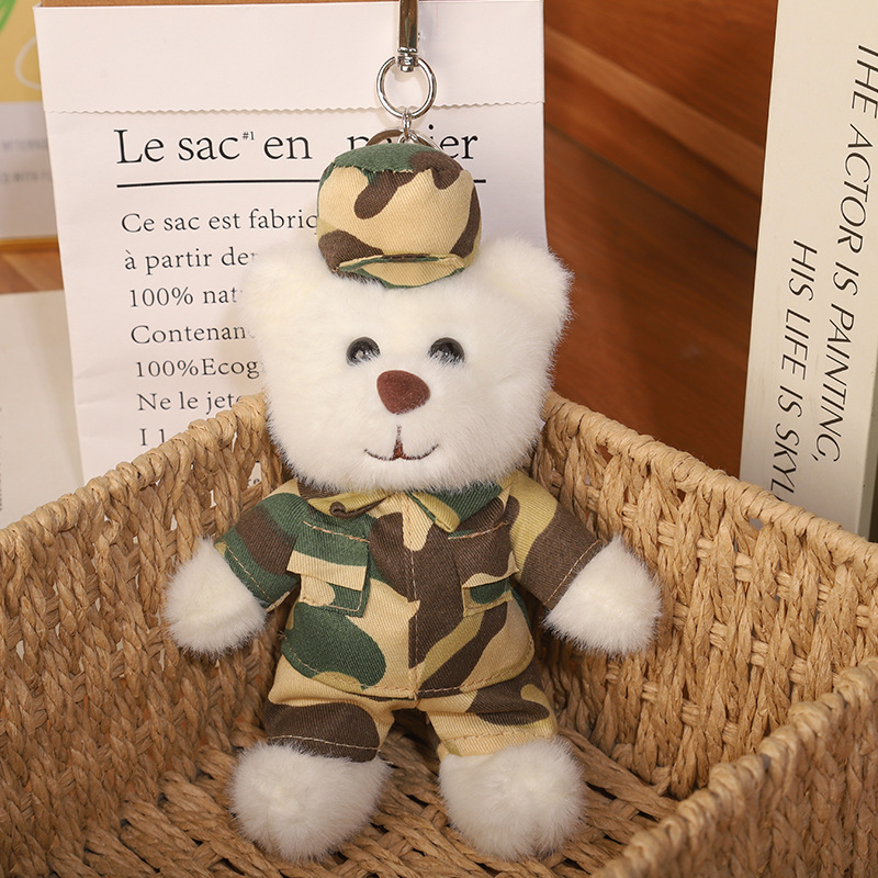 2025 nuevo uniforme de oso fuego cielo azul rescate colgante Teddy bear muñeca juguete de peluche publicidad llavero