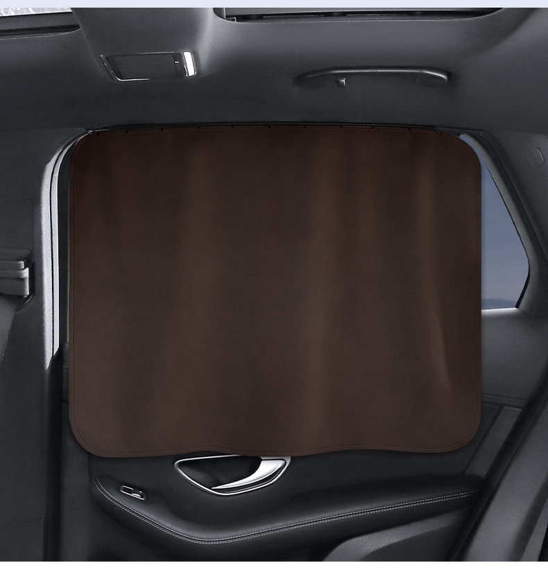 Car Sunshade Curtain Track-Type Baby Car Sun Protection and Heat Insulation Privacy Curtain Car Side Window Curtain Deerskin Velvet Sunshade