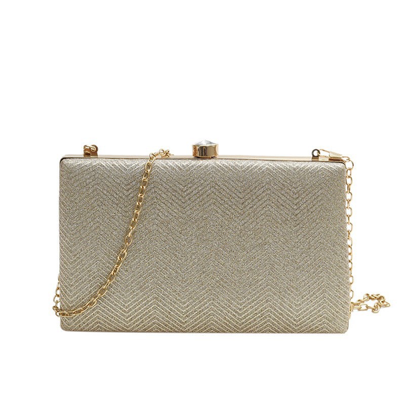 Nuevo paquete de cena de lujo ligero de damas huesos de pescado bolsas de mano clip brillante de fiesta celebridades bolsas de cena de moda