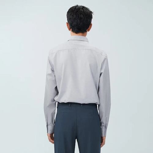 Minimalist Breathable Long-Sleeve Casual Shirt Spring New Button Point Collar Comfort Washed Process Casual Collar Shirt for Men
