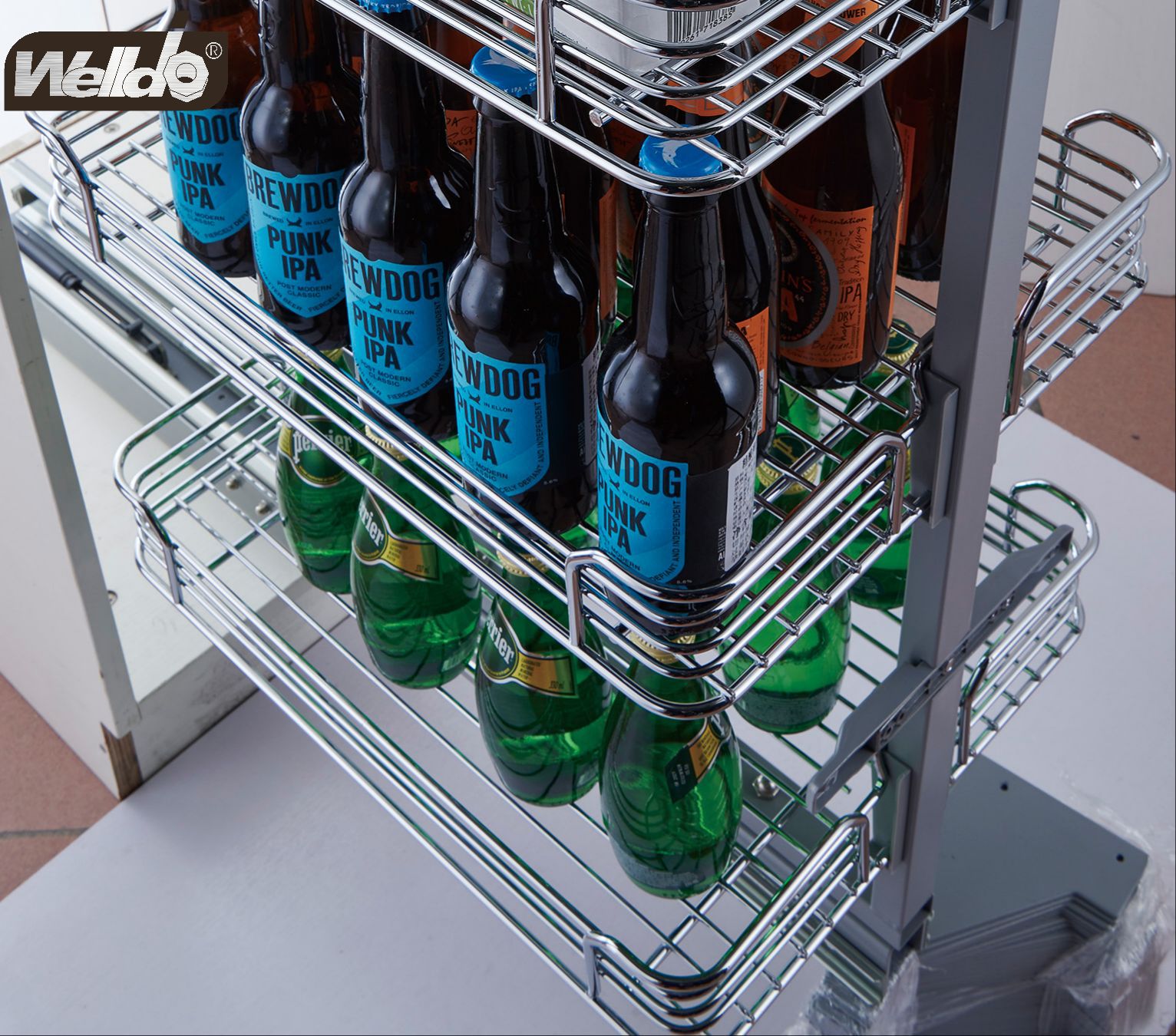 Welldo纬东 厨房高柜多层高深拉篮橱柜抽屉式多层收纳拉篮