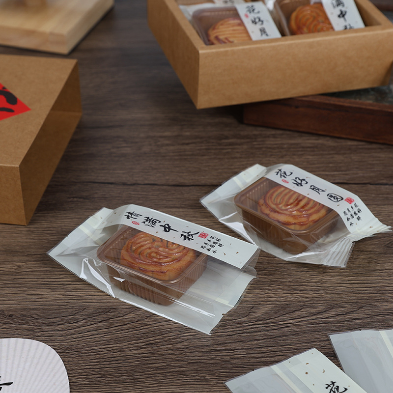 Nuevo medio otoño bolsa de embalaje de pasteles de luna engrosada huevo pastel bolsa de sello de máquina bolsa de órgano de plástico pura bolsa de pasteles de luna hechos a mano