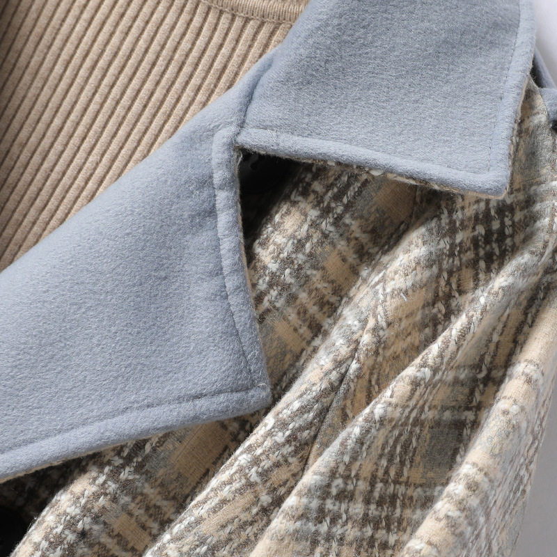 Blue Plaid Woolen Jacket Image 3